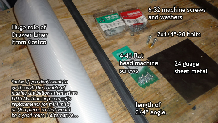 Parts List For Lathe Bellows